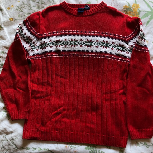 Basic Editions Other - Red Holiday Sweater for Kids/Women’s Petite